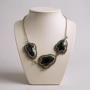 Anthropologie Faceted Hematite Rocketship Necklace Sterling Silver 925 | $129